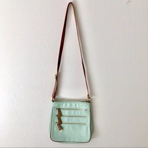 Teal Faux Leather Crossbody Purse